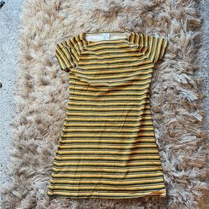 Striped Yellow and Black Dress